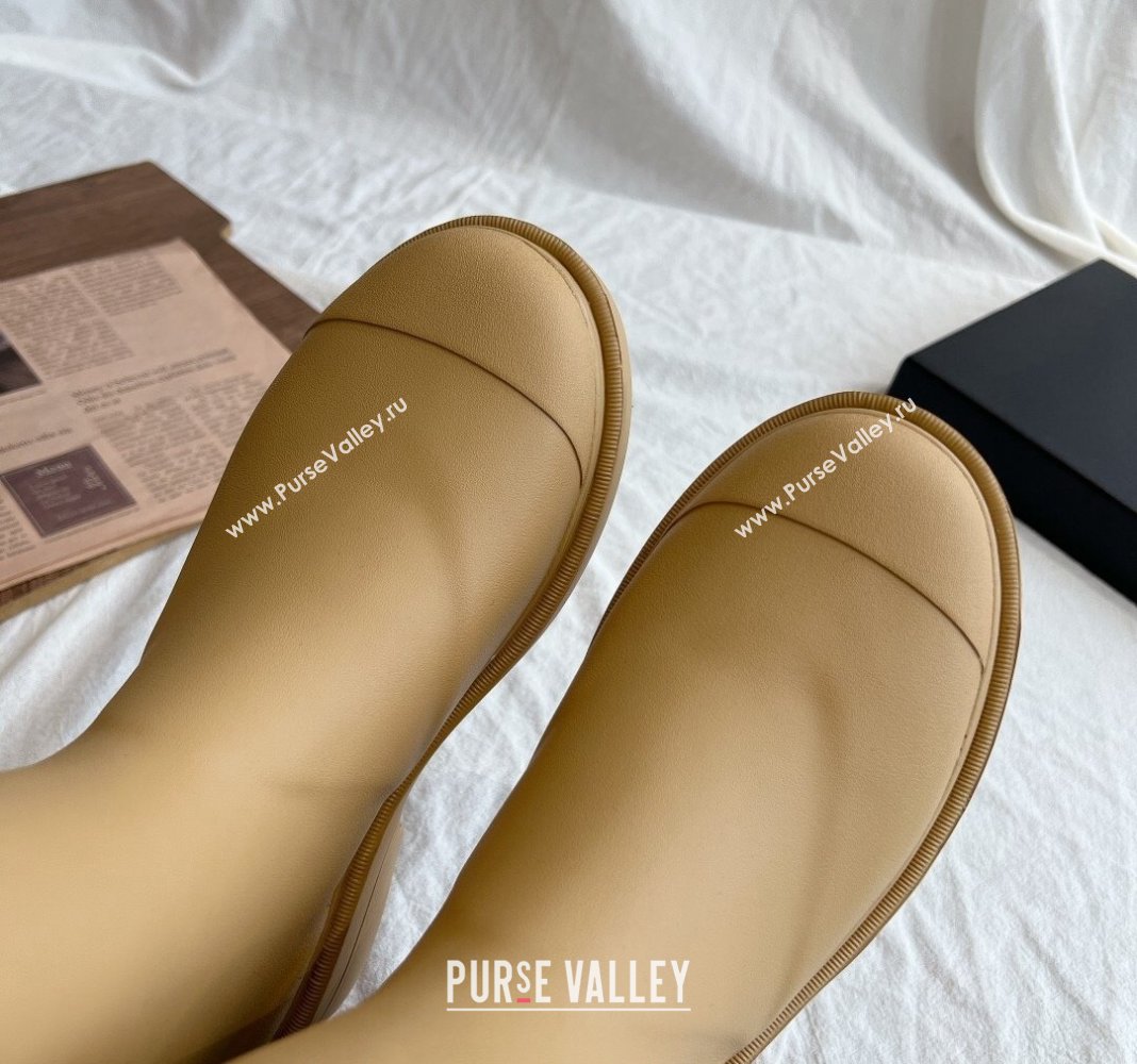 Chanel Rubber Medium Rain Boots with Front CC Beige 2024 0425 (GDX-240425072)