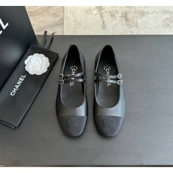 Chanel Lambskin Ballet Flat with Double Buckle Strap Black 2024 0425 (SS-240425080)
