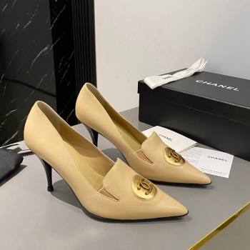 Chanel Vintage Lambskin Pumps 7.5cm Beige 2024 CH010901 (MD-240424018)