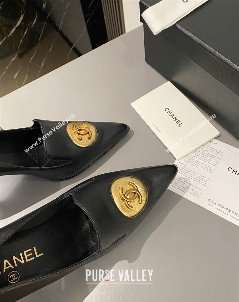 Chanel Vintage Lambskin Pumps 7.5cm Black 2024 CH010901 (MD-240424019)