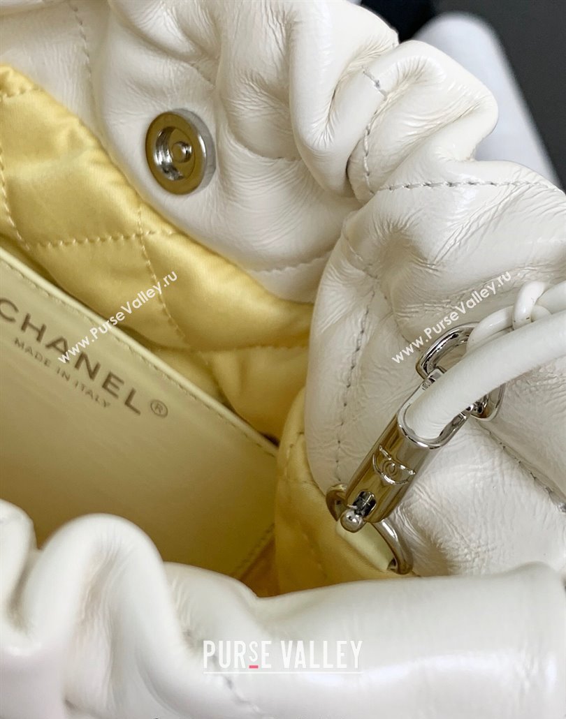 Chanel 22 Patent Gradient Calfskin Lacquered Metal Mini Shopping Bag AS3980 White/Yellow 2024 (yezi-240517017)