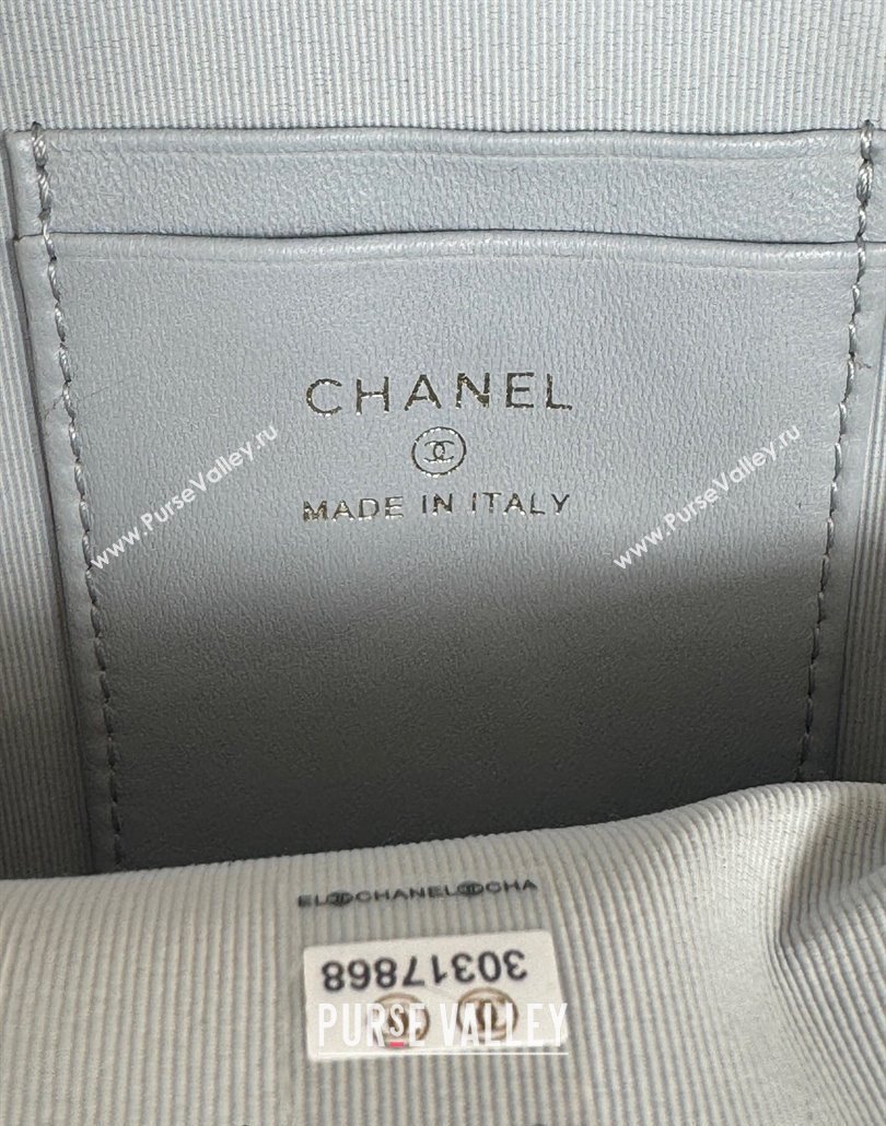 Chanel Grained Calfskin Mini Backpack Bag with Chain AP3573 Light Blue 2024 (yezi-240517001)