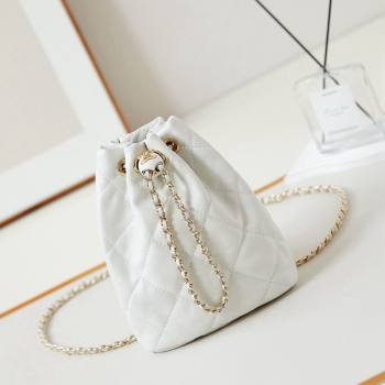 Chanel Shiny Lambskin Backpack bag AS4810 White 2024 (yezi-240518065)