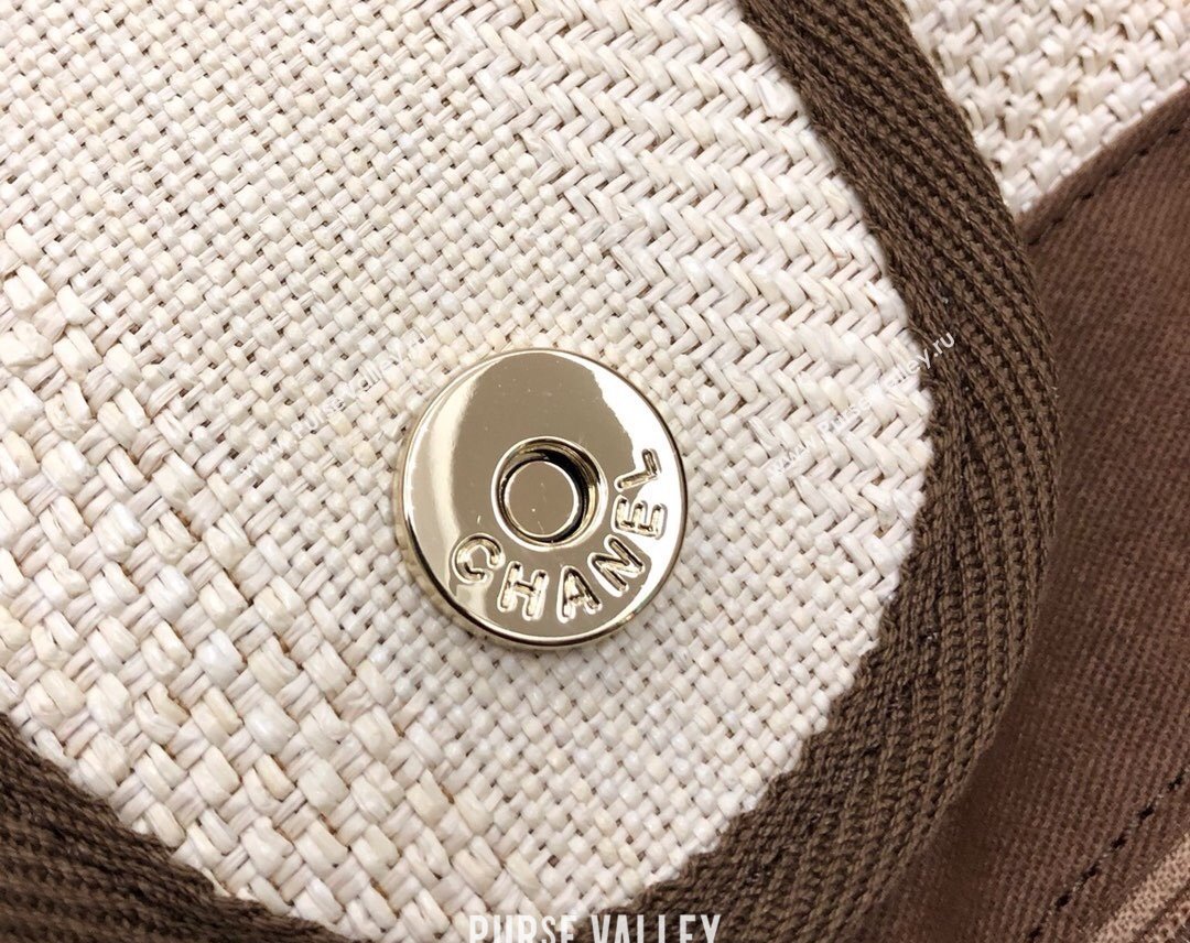 Chanel Deauville Mixed Fibers and Calfskin Shopping Bag A66941 Light Beige 2024 0517 (YD-240517033)