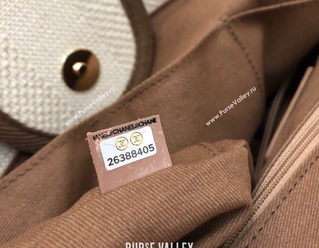 Chanel Deauville Mixed Fibers and Calfskin Shopping Bag A66941 Light Beige 2024 0517 (YD-240517033)