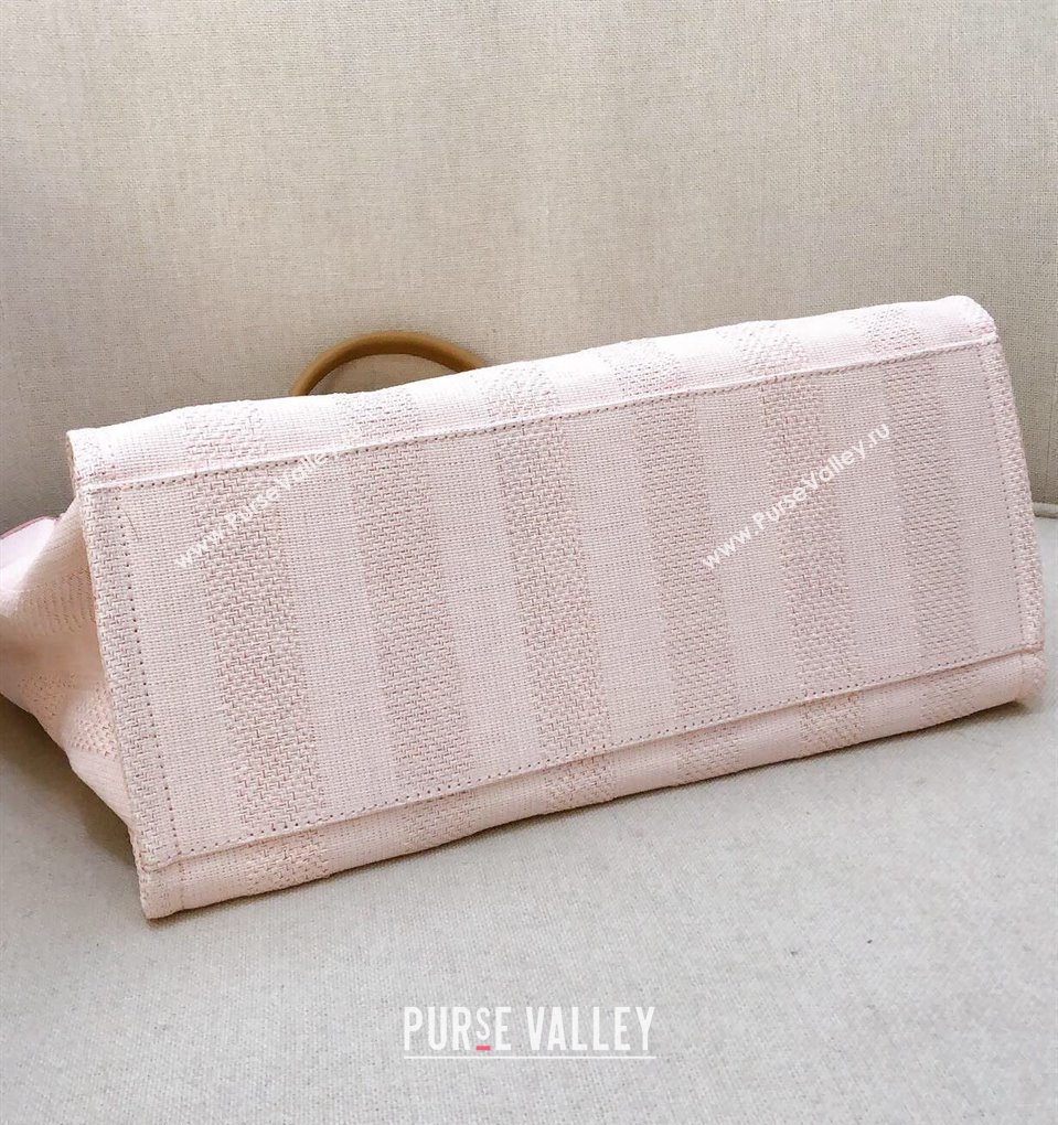 Chanel Deauville Mixed Fibers and Calfskin Shopping Bag A66941 White/Pink 2024 0517 (YD-240517036)