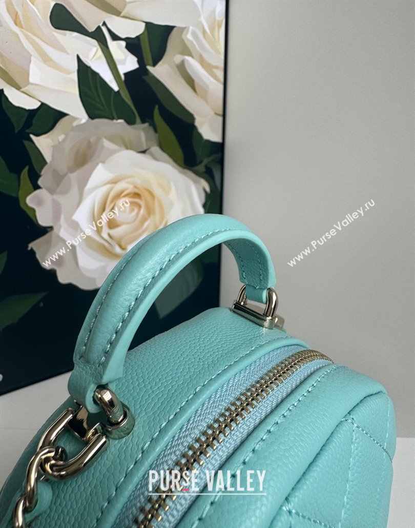 Chanel Grained Calfskin Mini Backpack Bag with Chain AP3573 Green 2024 (yezi-240517002)