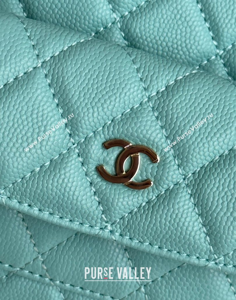 Chanel Grained Calfskin Mini Backpack Bag with Chain AP3573 Green 2024 (yezi-240517002)
