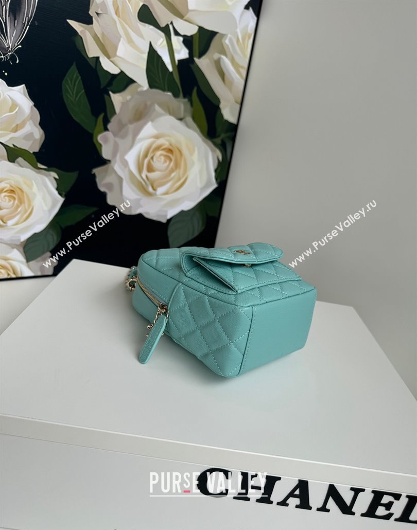 Chanel Grained Calfskin Mini Backpack Bag with Chain AP3573 Green 2024 (yezi-240517002)
