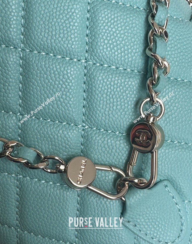 Chanel Grained Calfskin Mini Backpack Bag with Chain AP3573 Green 2024 (yezi-240517002)