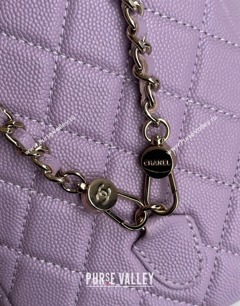 Chanel Grained Calfskin Mini Backpack Bag with Chain AP3573 Purple 2024 (yezi-240517003)