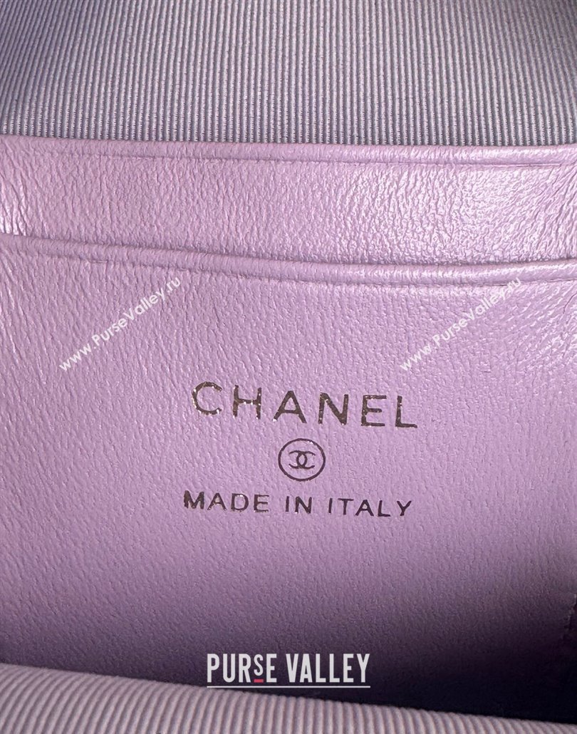 Chanel Grained Calfskin Mini Backpack Bag with Chain AP3573 Purple 2024 (yezi-240517003)