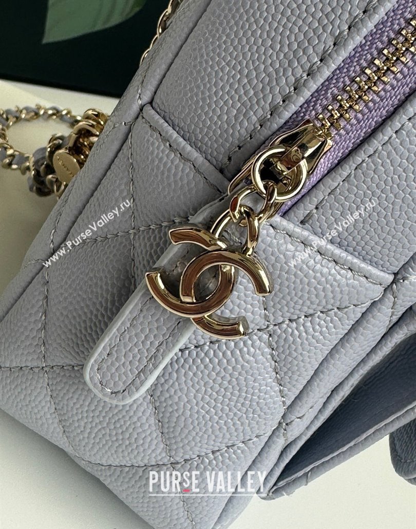 Chanel Grained Calfskin Mini Backpack Bag with Chain AP3573 Light Purple 2024 (yezi-240517005)