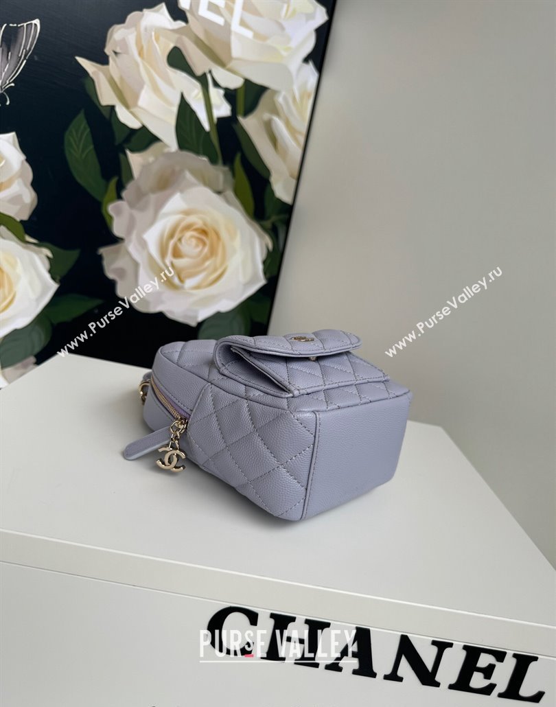 Chanel Grained Calfskin Mini Backpack Bag with Chain AP3573 Light Purple 2024 (yezi-240517005)