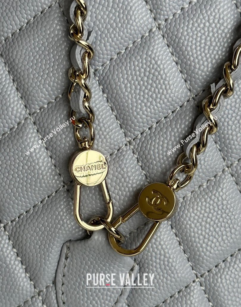 Chanel Grained Calfskin Mini Backpack Bag with Chain AP3573 Light Purple 2024 (yezi-240517005)