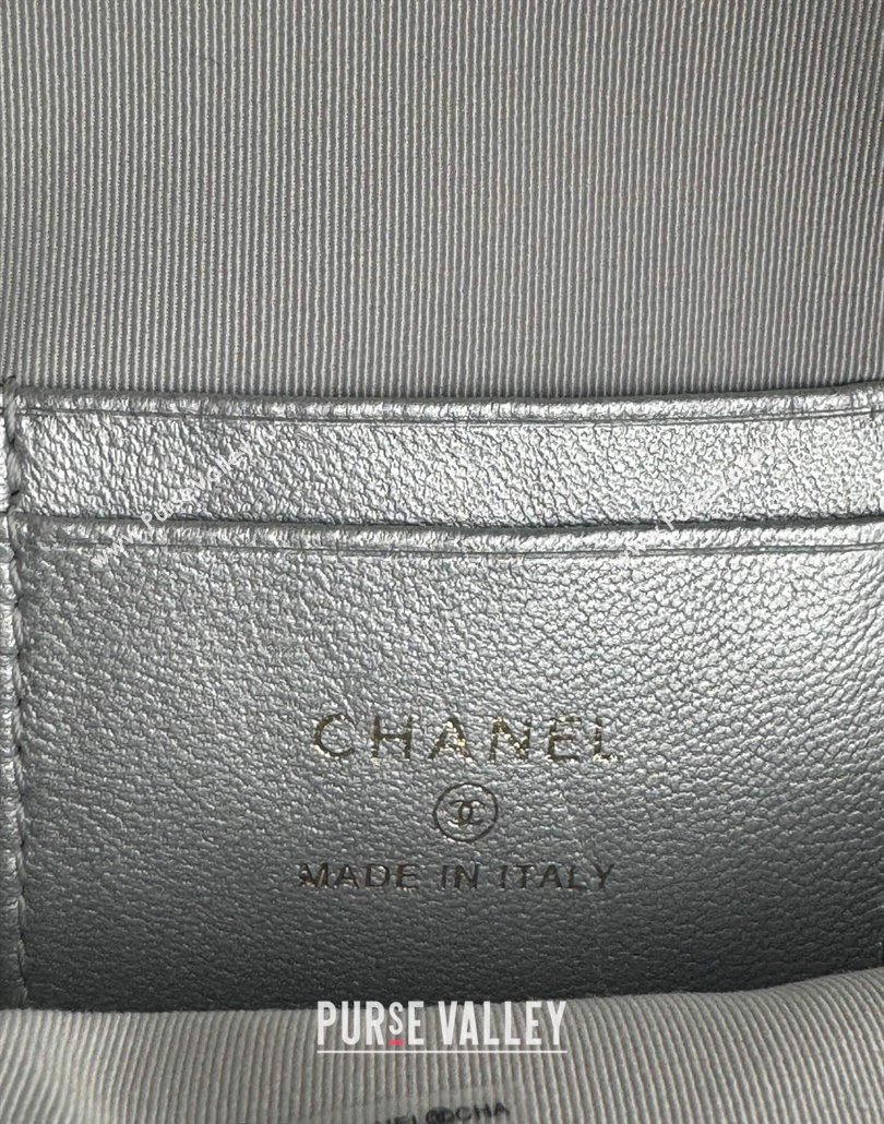 Chanel Grained Calfskin Mini Backpack Bag with Chain AP3573 Silver 2024 (yezi-240517006)