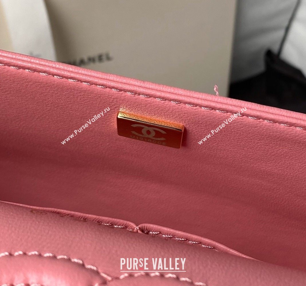 Chanel Classic Tweed Medium Flap Bag A01112 Pink 2024 0517 (yezi-240517010)