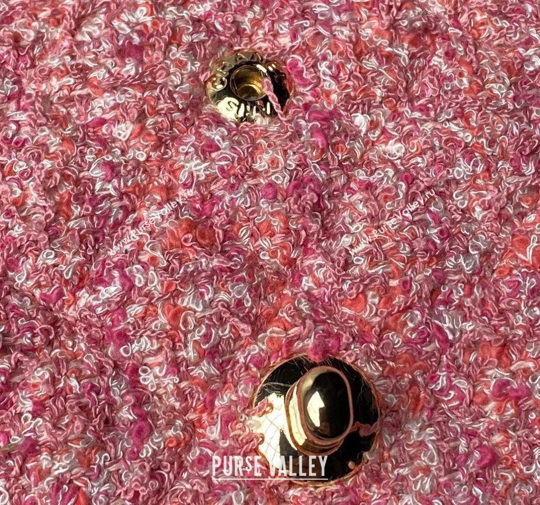 Chanel Classic Tweed Medium Flap Bag A01112 Pink 2024 0517 (yezi-240517010)