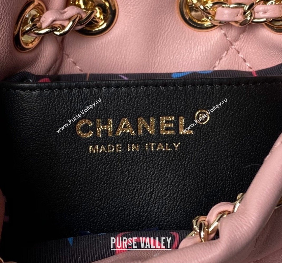 Chanel Shiny Lambskin Backpack bag AS4810 Light Pink 2024 (yezi-240518067)