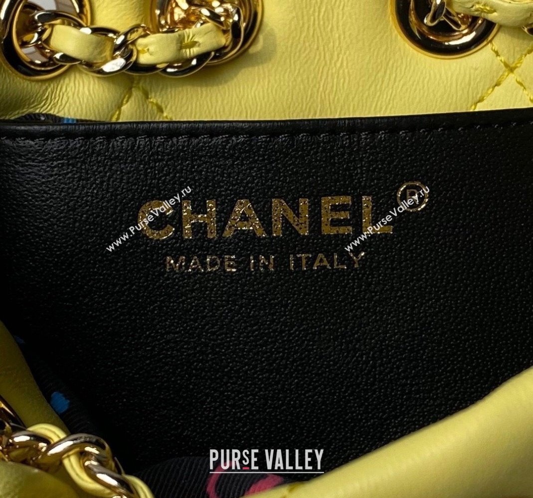 Chanel Shiny Lambskin Backpack bag AS4810 Yellow 2024 (yezi-240518068)