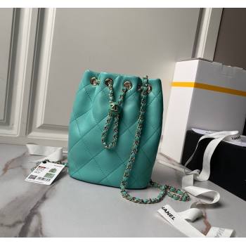 Chanel Shiny Lambskin Backpack bag AS4810 Light Green 2024 (yezi-240518069)