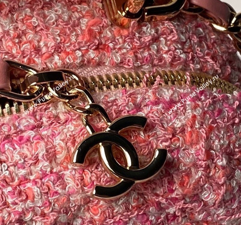 Chanel Tweed Mini Backpack Bag with Chain AP3573 Pink 2024 (yezi-240517009)