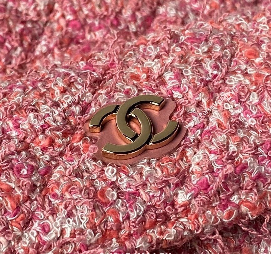 Chanel Tweed Mini Backpack Bag with Chain AP3573 Pink 2024 (yezi-240517009)
