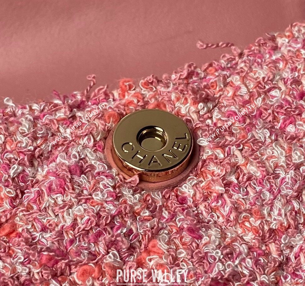 Chanel Tweed Mini Backpack Bag with Chain AP3573 Pink 2024 (yezi-240517009)