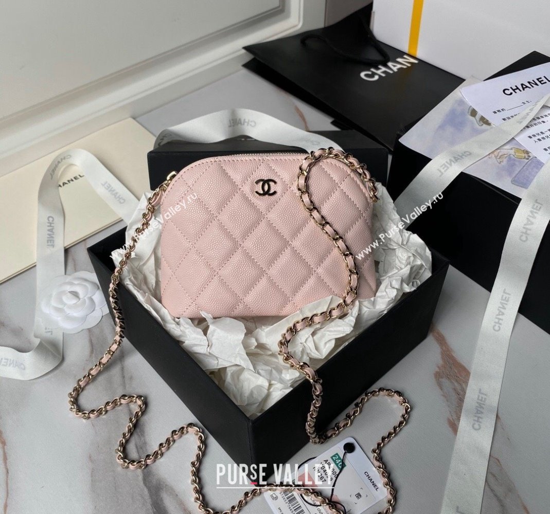Chanel Grained Calfskin Clutch with Chain AP4000 Light Pink 2024 (yezi-240517047)