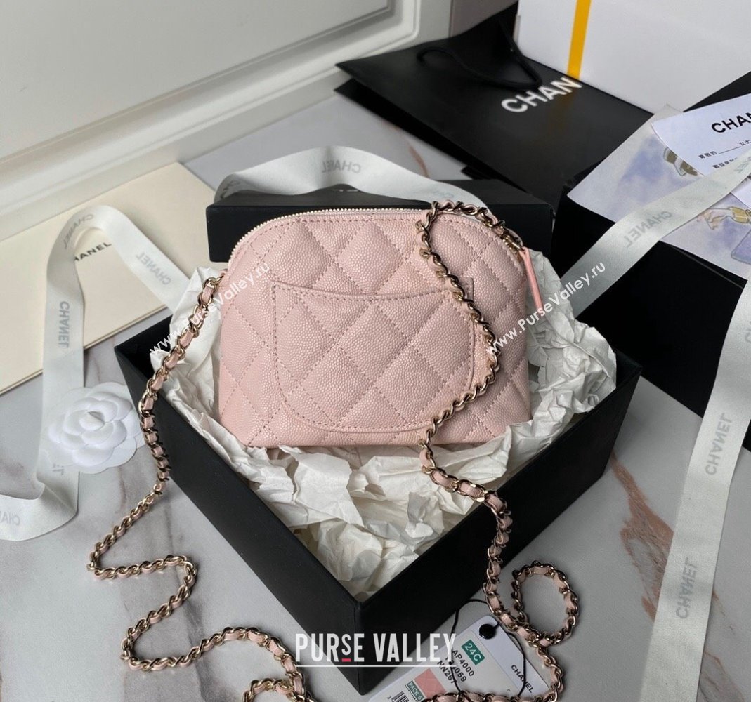 Chanel Grained Calfskin Clutch with Chain AP4000 Light Pink 2024 (yezi-240517047)