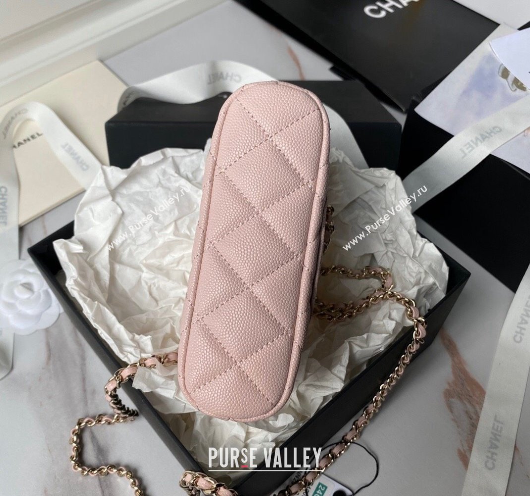 Chanel Grained Calfskin Clutch with Chain AP4000 Light Pink 2024 (yezi-240517047)