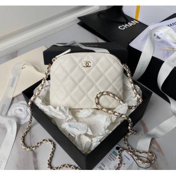 Chanel Grained Calfskin Clutch with Chain AP4000 White 2024 (yezi-240517048)