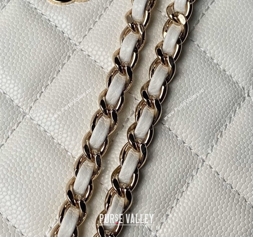 Chanel Grained Calfskin Clutch with Chain AP4000 White 2024 (yezi-240517048)