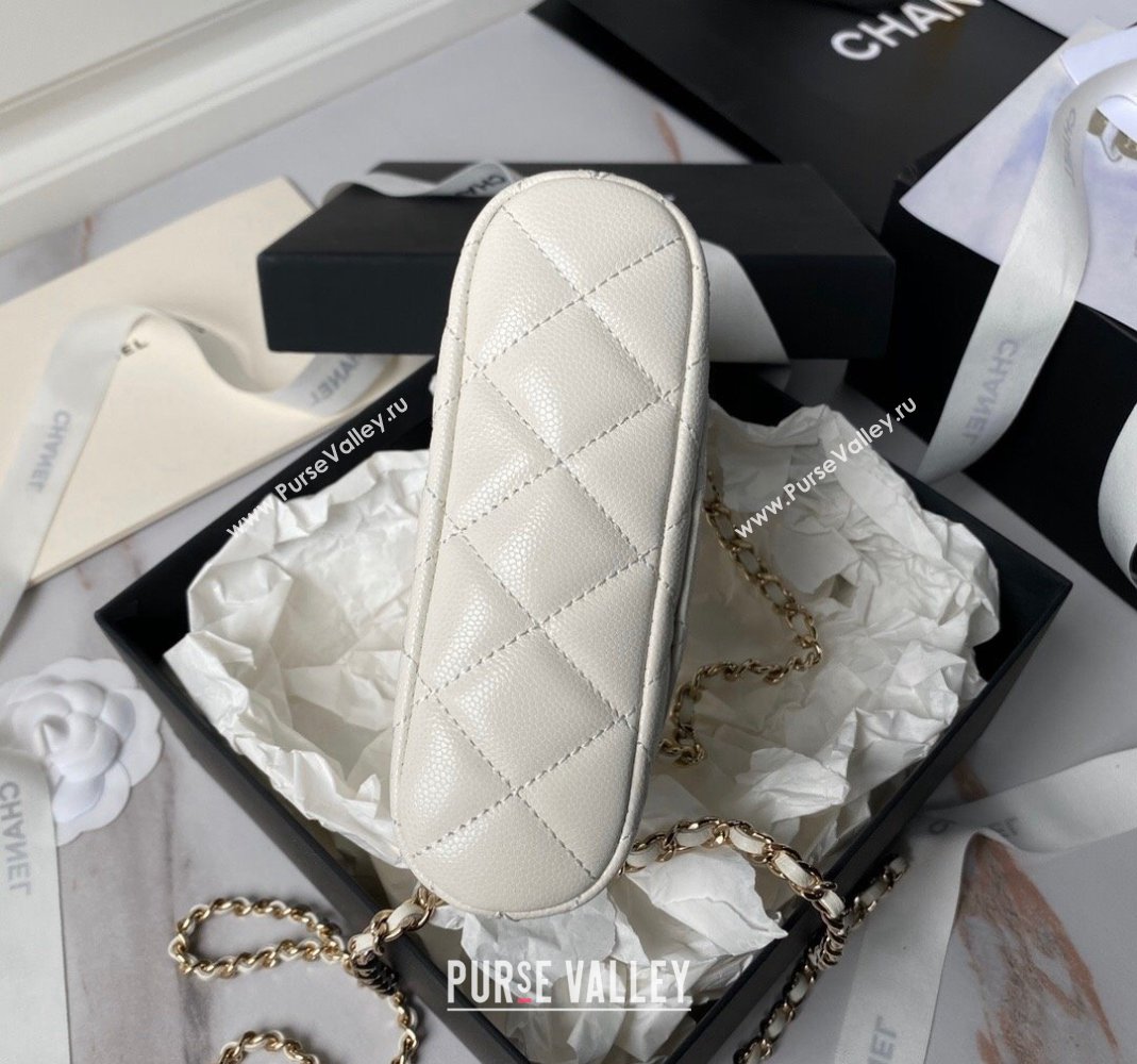 Chanel Grained Calfskin Clutch with Chain AP4000 White 2024 (yezi-240517048)