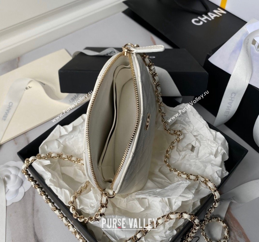 Chanel Grained Calfskin Clutch with Chain AP4000 White 2024 (yezi-240517048)