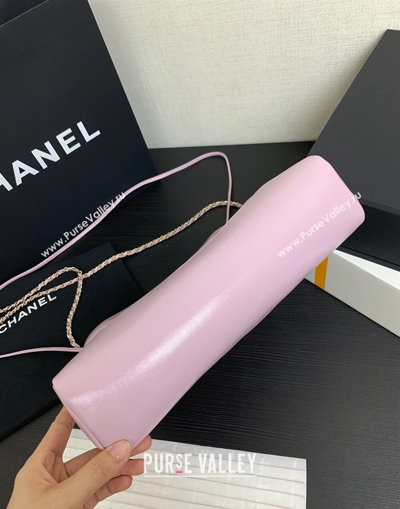 Chanel 31 Shiny Lambskin Small Shopping bag AS4853 Light Purple 2024 (yezi-240517052)