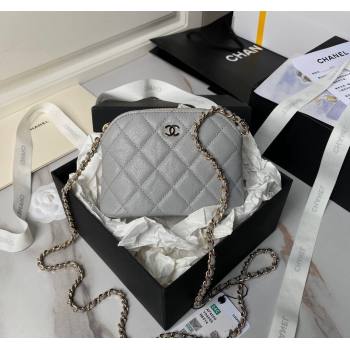 Chanel Grained Calfskin Clutch with Chain AP4000 Grey 2024 (yezi-240517050)