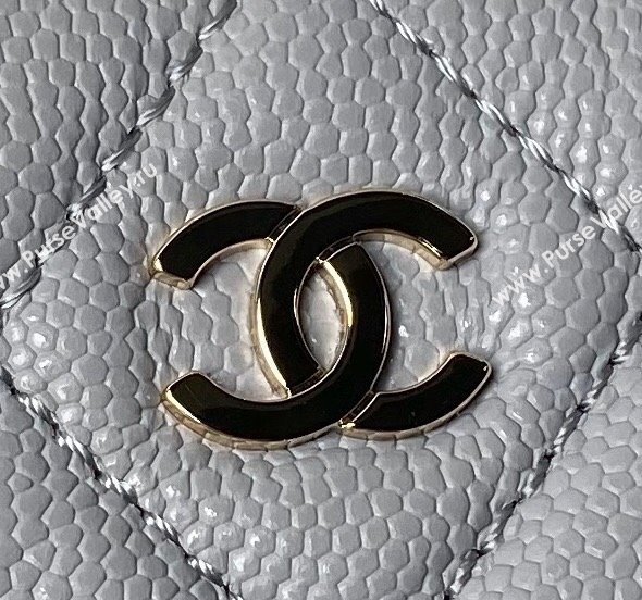 Chanel Grained Calfskin Clutch with Chain AP4000 Grey 2024 (yezi-240517050)