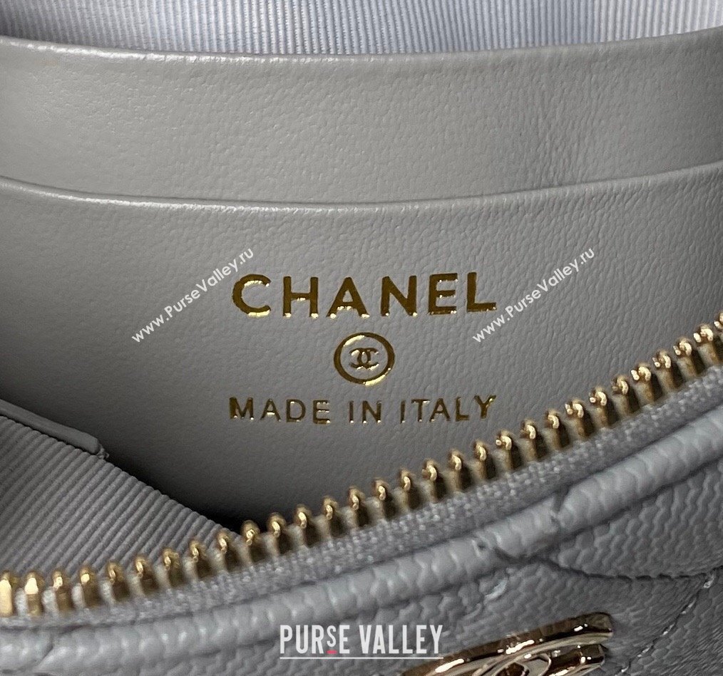 Chanel Grained Calfskin Clutch with Chain AP4000 Grey 2024 (yezi-240517050)