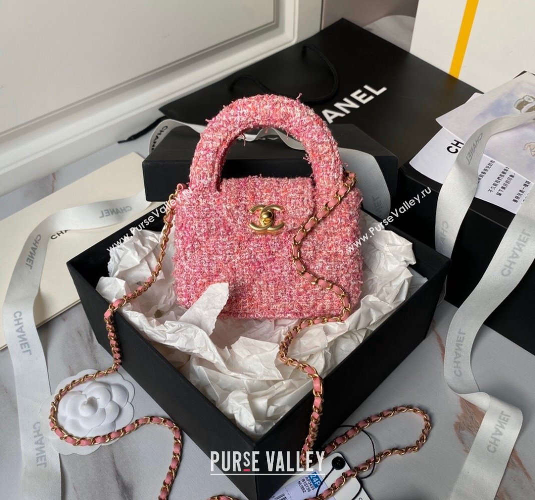 Chanel Tweed Clutch with Chain AP3435 Pink 2024 0517 (yezi-240517014)