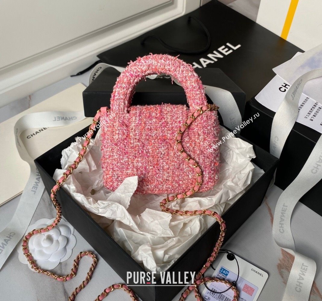 Chanel Tweed Clutch with Chain AP3435 Pink 2024 0517 (yezi-240517014)