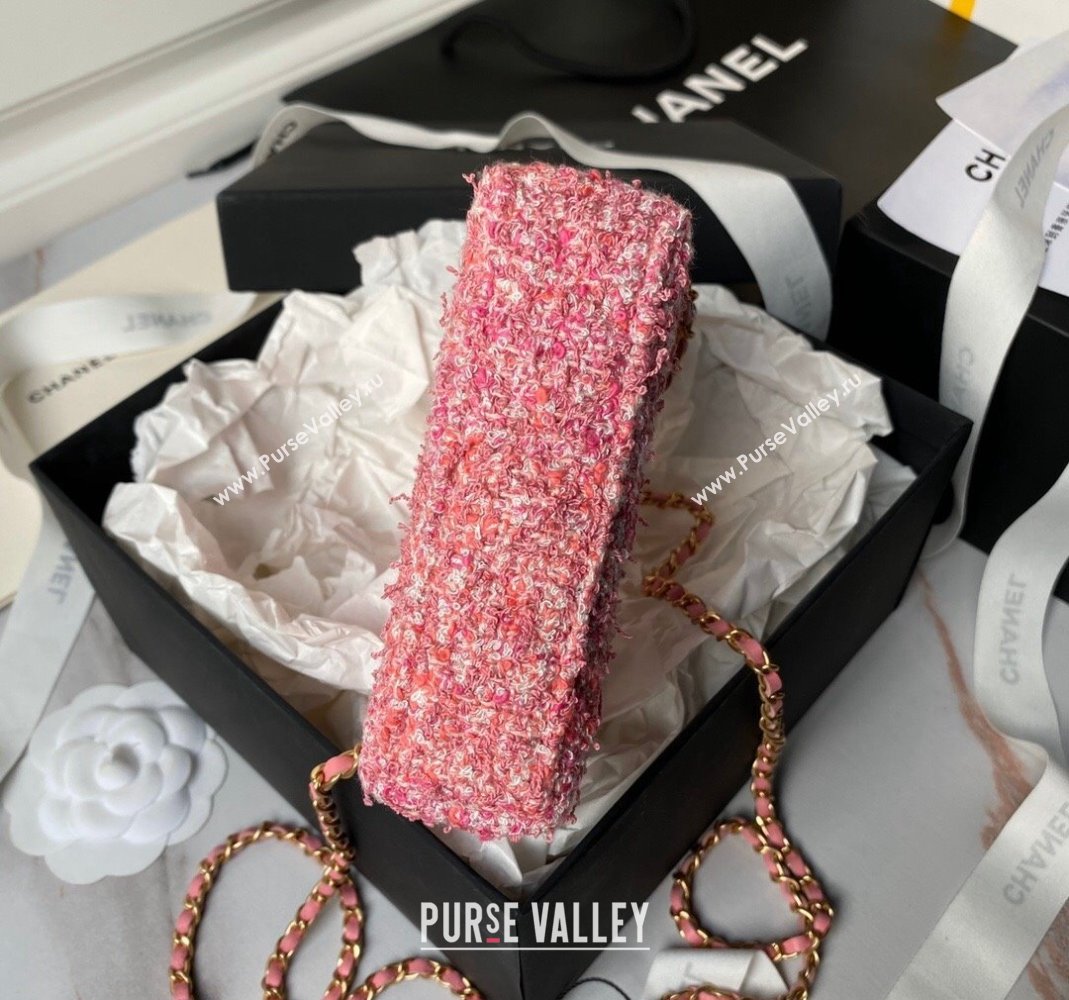 Chanel Tweed Clutch with Chain AP3435 Pink 2024 0517 (yezi-240517014)