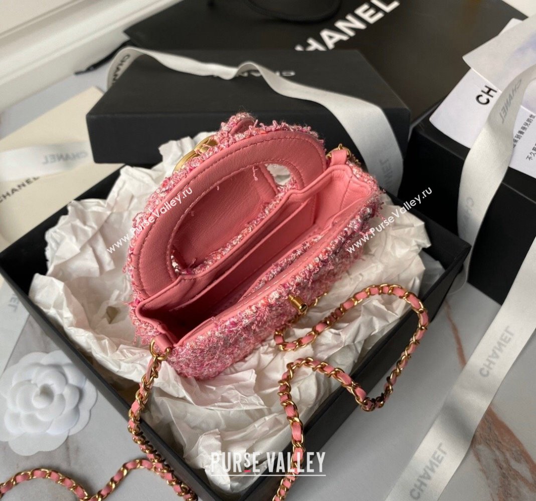 Chanel Tweed Clutch with Chain AP3435 Pink 2024 0517 (yezi-240517014)
