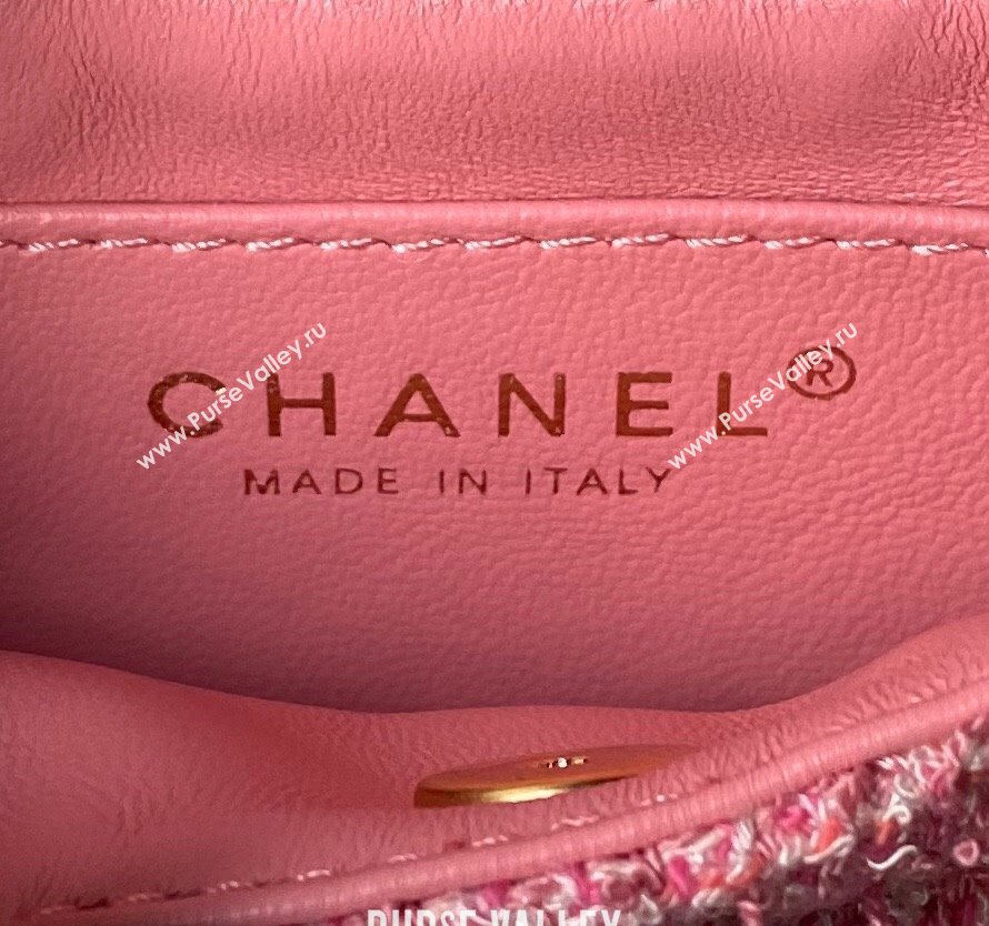 Chanel Tweed Clutch with Chain AP3435 Pink 2024 0517 (yezi-240517014)
