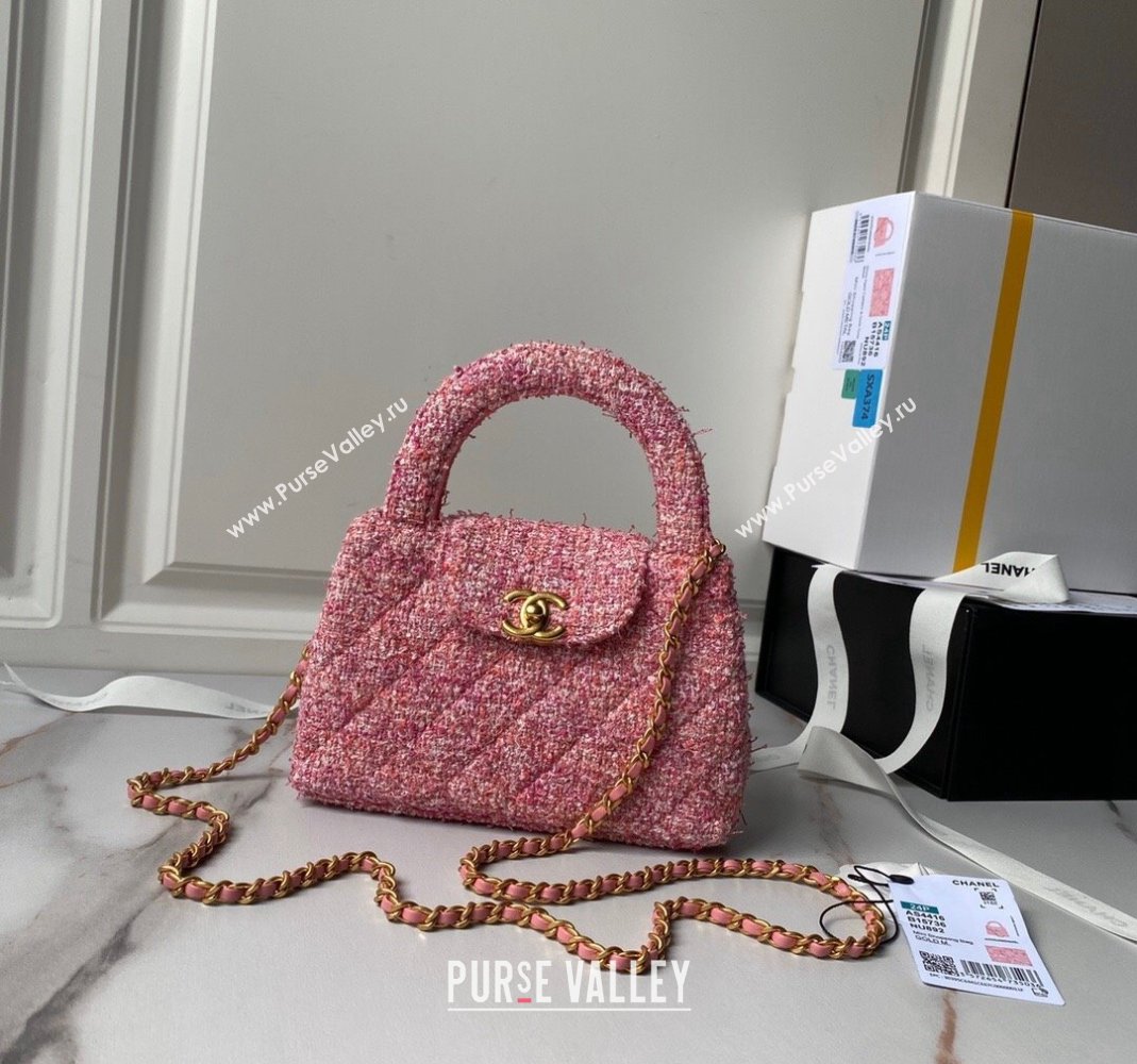 Chanel Tweed Mini Shopping Bag AS4416 Pink 2024 0517 (yezi-240517015)
