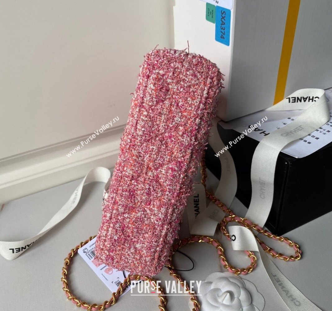 Chanel Tweed Mini Shopping Bag AS4416 Pink 2024 0517 (yezi-240517015)