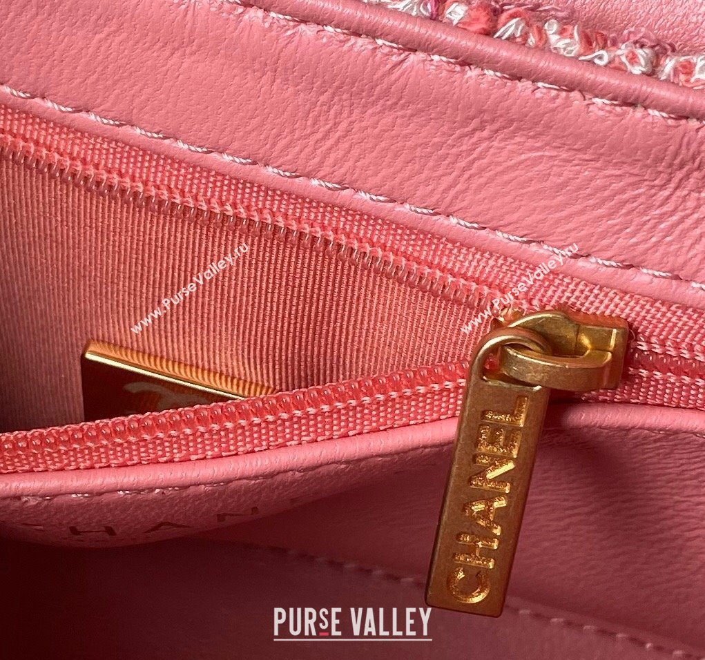 Chanel Tweed Mini Shopping Bag AS4416 Pink 2024 0517 (yezi-240517015)