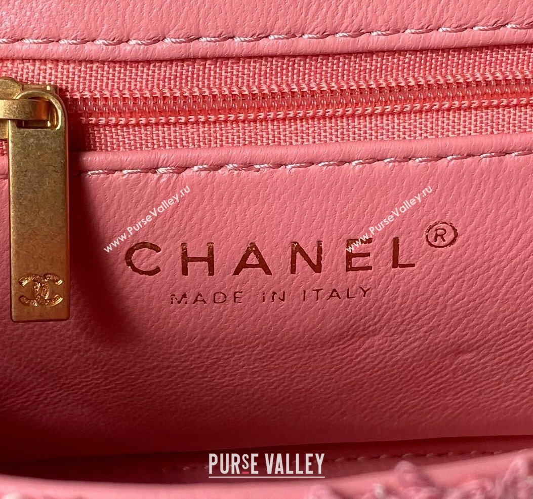 Chanel Tweed Mini Shopping Bag AS4416 Pink 2024 0517 (yezi-240517015)
