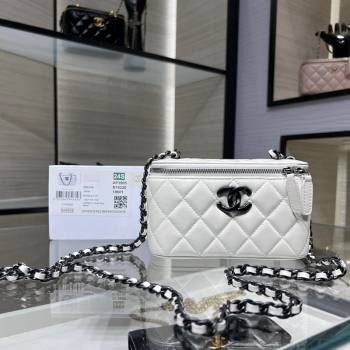 Chanel Lambskin Clutch with Chain AP3905 White/Black 2024 (yezi-240517099)
