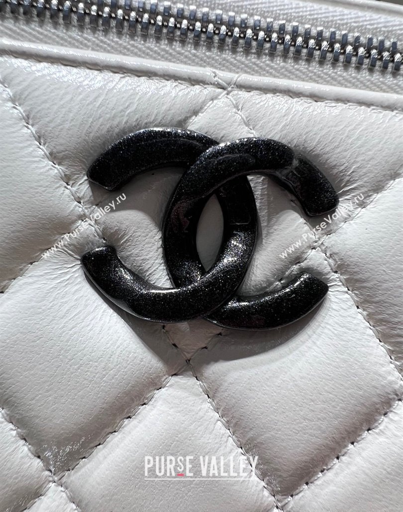 Chanel Lambskin Clutch with Chain AP3905 White/Black 2024 (yezi-240517099)